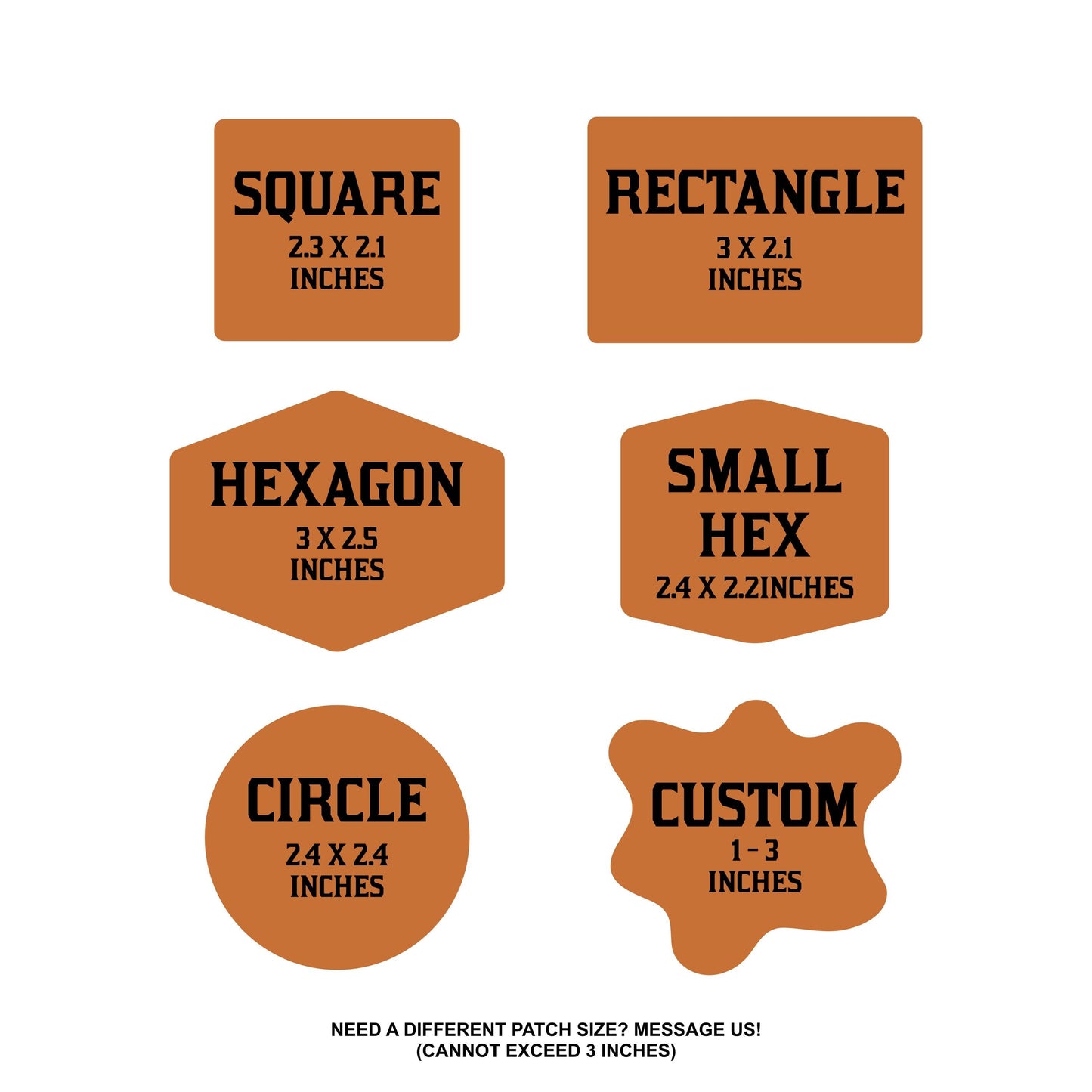 CUSTOM LEATHER PATCHES (3 INCHES MAX)